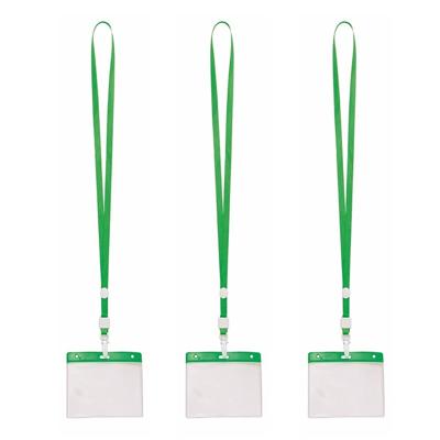 Badgehouders - 40x - groen - 11 x 58 cm - kunststof/plastic - keycord - naamkaarthouders Badgehouders - 40x - groen - 11 x 58 cm - kunststof/plastic - keycord - naamkaarthouders