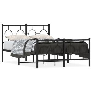 Bedframe met hoofd- en voeteneinde metaal zwart 120x200 cm