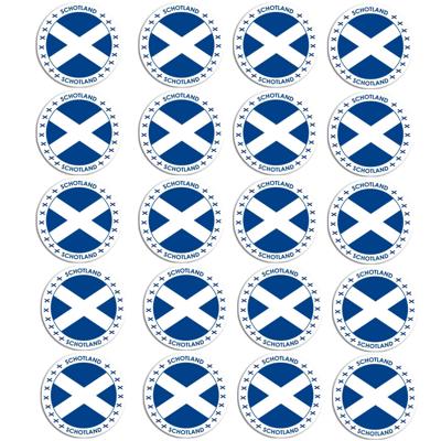 Vlag van Schotland stickers - 20x - rond - D14,8 cm - in vlag kleuren - Landen thema