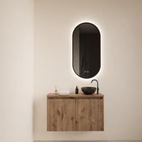 BWS Fonteinmeubel Meadow 80x50 cm Wellington Oak Incl. Topplaat - Fonteinmeubel Meadow 80x50 cm Wellington Oak Incl. Topplaat