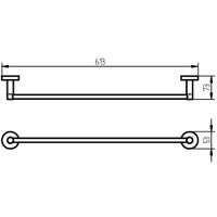 Handdoekhouder Haceka Kosmos Tec 61.5 cm Mat Chroom - thumbnail