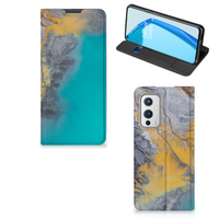 OnePlus 9 Standcase Marble Blue Gold - thumbnail