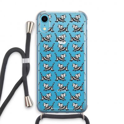 Zwarte poes: iPhone XR Transparant Hoesje met koord