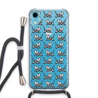 Zwarte poes: iPhone XR Transparant Hoesje met koord