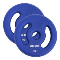 Gorilla Sports Gewichtsschijf - Halterschijven - 2 x 4 kg - Vinyl - Rubber coating - Gietijzer - 30 mm - thumbnail