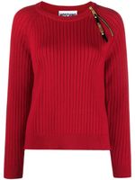 Moschino round-neck ribbed jumper - Rouge