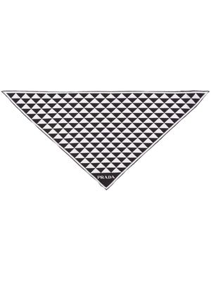 Prada foulard en soie à motif géométrique - Noir