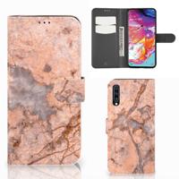 Samsung Galaxy A70 | Bookcase | Marmer Oranje
