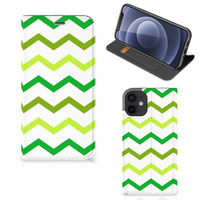 iPhone 12 Mini Hoesje met Magneet Zigzag Groen - thumbnail