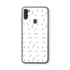 Hipster stripes: Samsung Galaxy A11 Transparant Hoesje