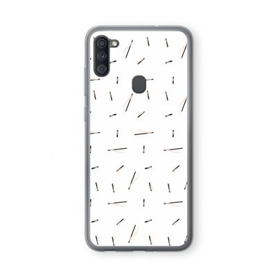 Hipster stripes: Samsung Galaxy A11 Transparant Hoesje