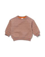 HEMA Baby Sweater Doorgestikt Bruin (bruin)