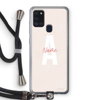 Strawberry Milkshake: Samsung Galaxy A21s Transparant Hoesje met koord Strawberry Milkshake: Samsung Galaxy A21s Transparant Hoesje met koord