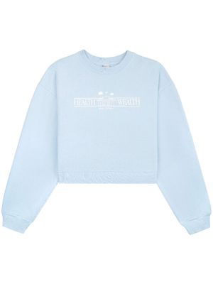 Sporty & Rich sweat crop Health Resort en coton - Bleu