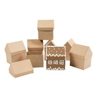 Creativ Company Huizen papier-mache, set van 4