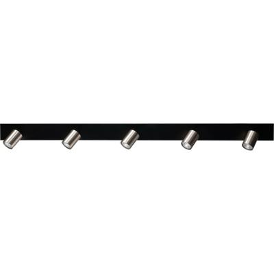 Masterlight Zwarte plafondlampBounce met 5 nikkel spots - 5491-05-37-130-5