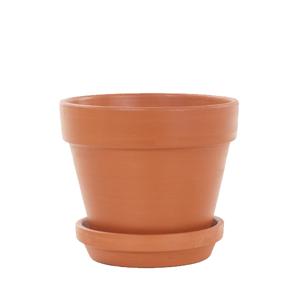 Terracotta pot met schotel (Oranje) - P 14 cm