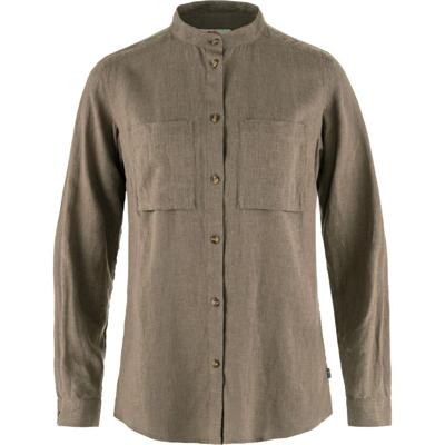 Fjallraven Övik Hemp LS Shirt Dames Suede Brown XL