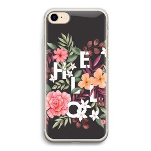 Hello in flowers: iPhone 7 Transparant Hoesje
