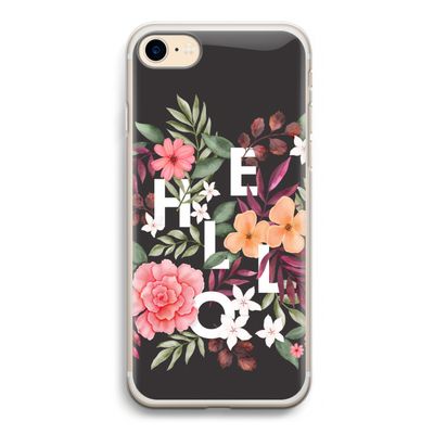 Hello in flowers: iPhone 7 Transparant Hoesje