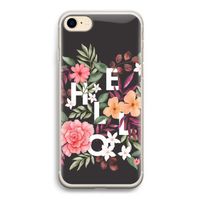 Hello in flowers: iPhone 7 Transparant Hoesje