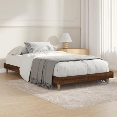 Bedframe zonder matras bewerkt hout bruin eikenkleur 100x200 cm