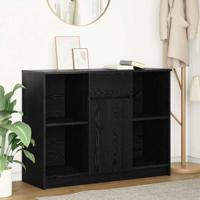 Dressoir met lade 101x35x76 cm spaanplaat zwart eikenkleurig