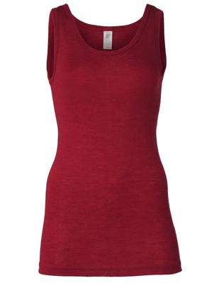 Dames Hemd Zijde Wol Engel Natur Kleur Bordeauxrood Maat 34/36 - Small