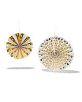 HEMA Waaiers Papier Goud - 2 Stuks