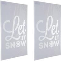 Kerst raamsjabloon - 2x - Let it snow tekst - 54 cm - raamdecoratie - kerstversiering