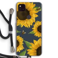 Sunflower and bees: Pixel 4a 5G Transparant Hoesje met koord