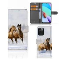 Xiaomi Redmi 10 | Telefoonhoesje | Met pasjeshouder | Paarden