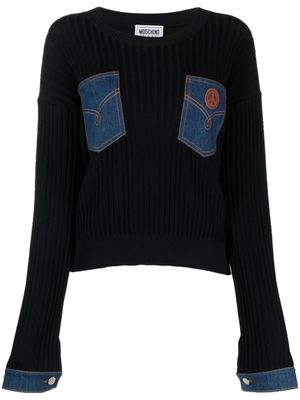 MOSCHINO JEANS pull à manches contrastantes - Noir