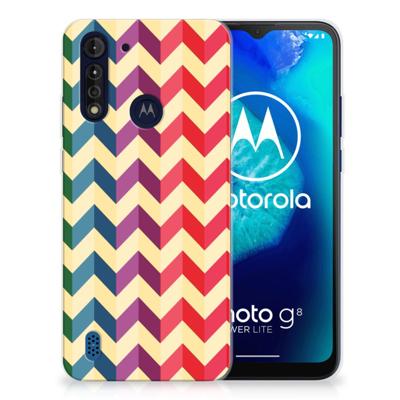 Motorola Moto G8 Power Lite | TPU bumper | Zigzag Multi Color