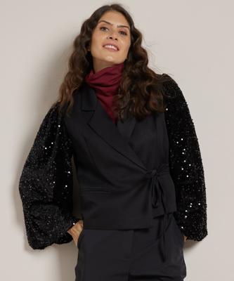 overslag blazer glittermouw