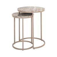Richmond Ronde Bijzettafel 'Fairfax' Marmer, Set van 2 stuks