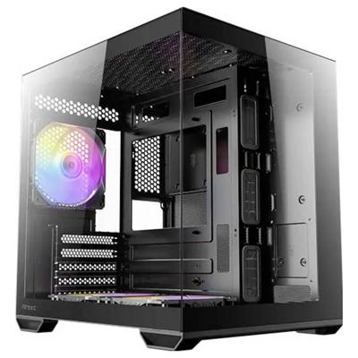 Antec 0-761345-10217-9 Mini-tower PC-behuizing Zwart 3 voorgeïnstalleerde ventilators, Zijvenster