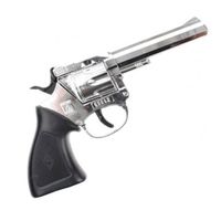 Cowboy verkleed speelgoed revolver/pistool metaal 100 schots plaffertjes - Verkleedattributen - thumbnail
