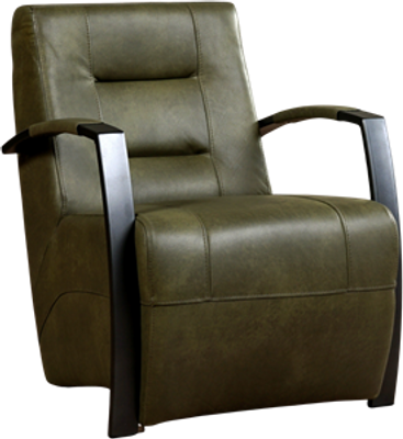 Olijfgroene leren industriële stalen fauteuil Magnificent - Granada leer Moss (olijfgroen leer)