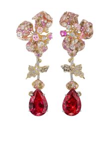 Anabela Chan boucles d'oreilles en or jaune et blanc 18ct - Rouge