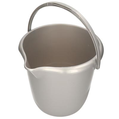 Schoonmaak/huishoud emmer - 1x - zilvergrijs - 10 liter - Dia 28 cm en Hoogte 26 cm - kunststof