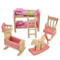 Poppenhuis meubels set houten stapelbedden
