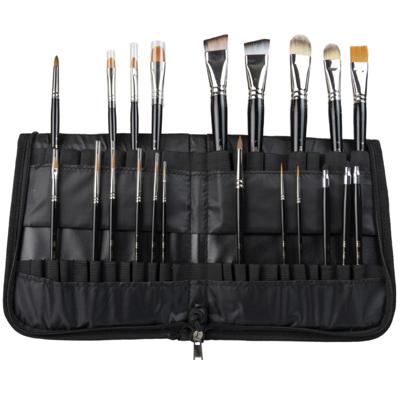 Etui voor penselen - 34x stuks - cosmetica en schmink - handig etui - met ventilatiegaatjes