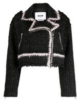 MSGM veste en tweed à coupe crop - Noir