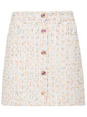 MSGM minijupe en tweed - Blanc