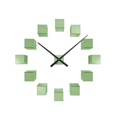 Wandklok DIY Kubiek Metallic Groen