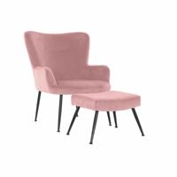 Leunstoel DKD Home Decor S3023869 Zwart Roze Metaal Plastic Fluweel Modern 70 x 60 x 84 cm