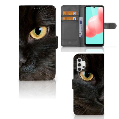 Samsung Galaxy A32 5G | Telefoonhoesje | Met pasjeshouder | Zwarte Kat