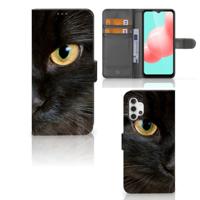 Samsung Galaxy A32 5G | Telefoonhoesje | Met pasjeshouder | Zwarte Kat