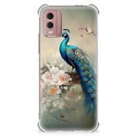 Case Anti-shock voor Nokia C32 Vintage Pauwen